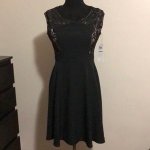 London Style Black fit and Flare Dress